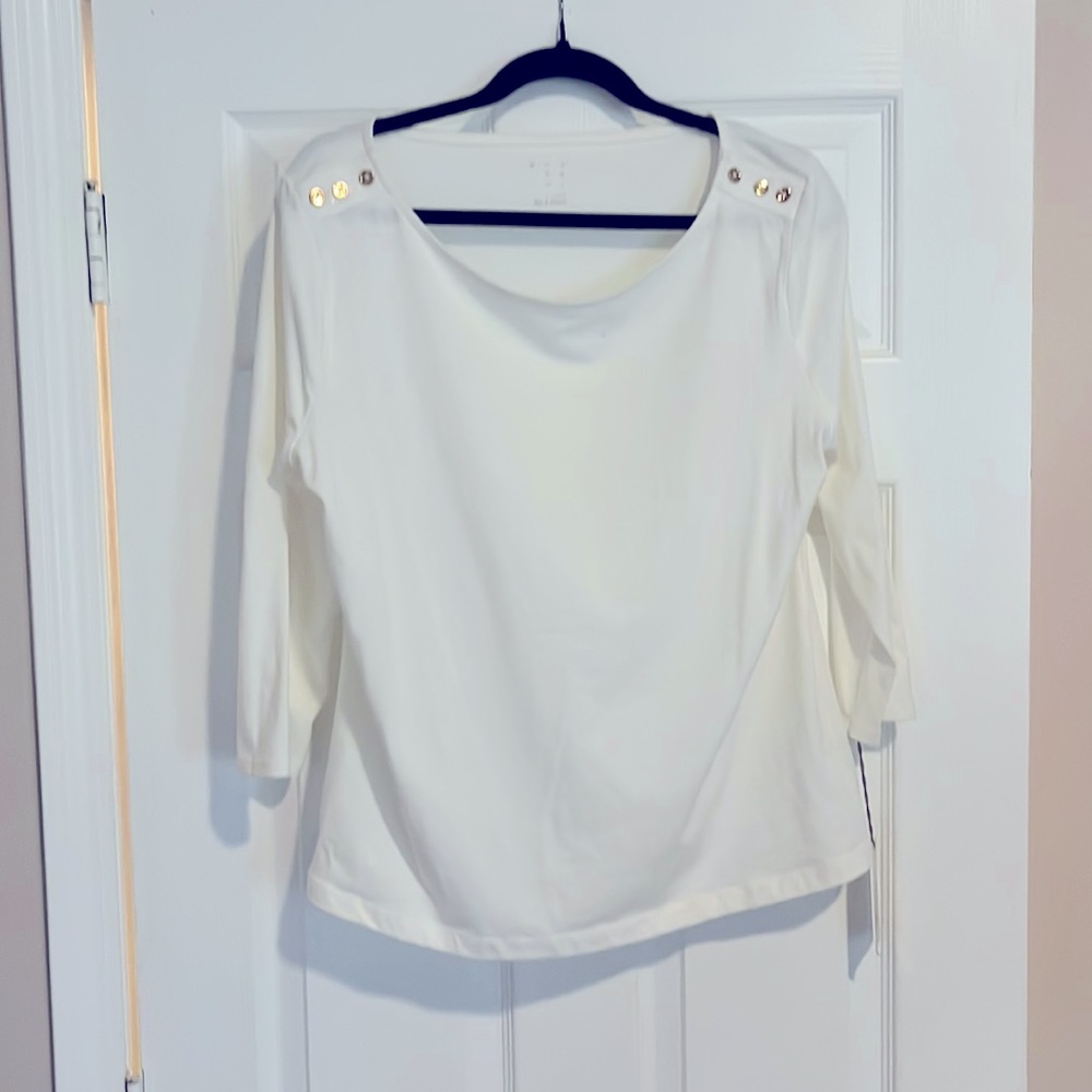 NWT A New Day Long Sleeve Tee White-Size XL